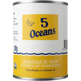 5 Oceans Morceaux de Thon à l'Huile de Tournesol